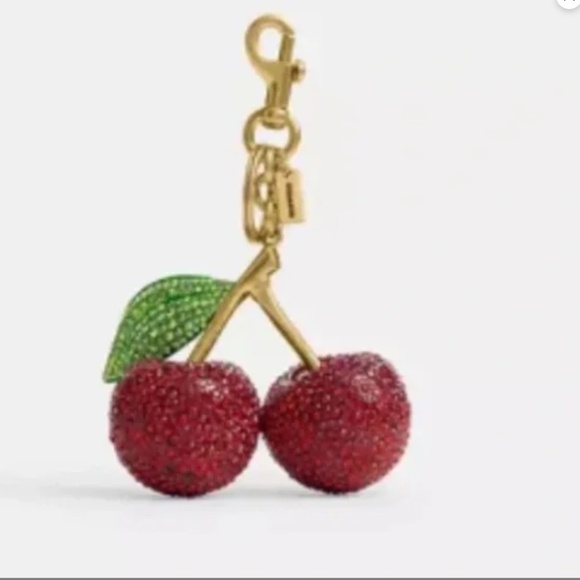 Coach Large Crystal Cherry 🍒 Bag Charm - Picture 1 of 2